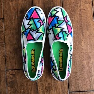 Loudmouth slide on shoes size 8